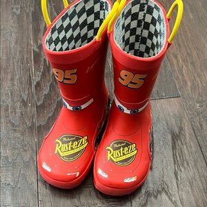 Kids Red Cars Rain Boots